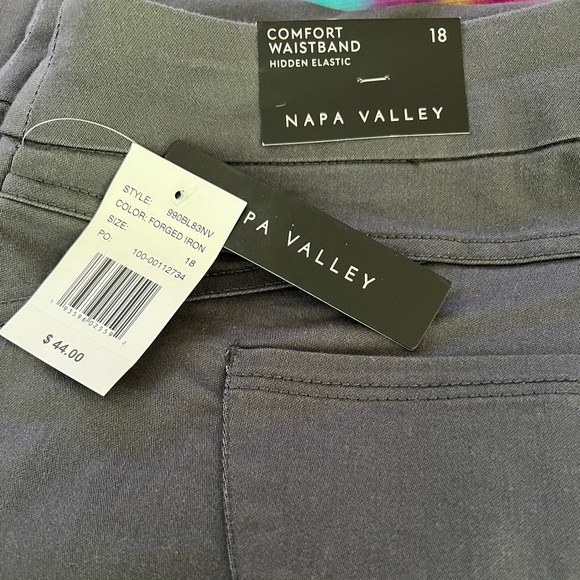NWT ~ Women’s Napa Valley Stretch Pull-on Gray Pants ~ Average ~ Size 18 - Picture 4 of 6